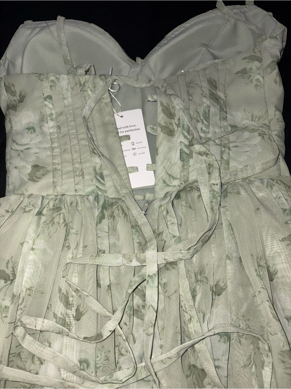 Elegant Sage Green Ruffled Maxi Dress - Picture 5 of 5